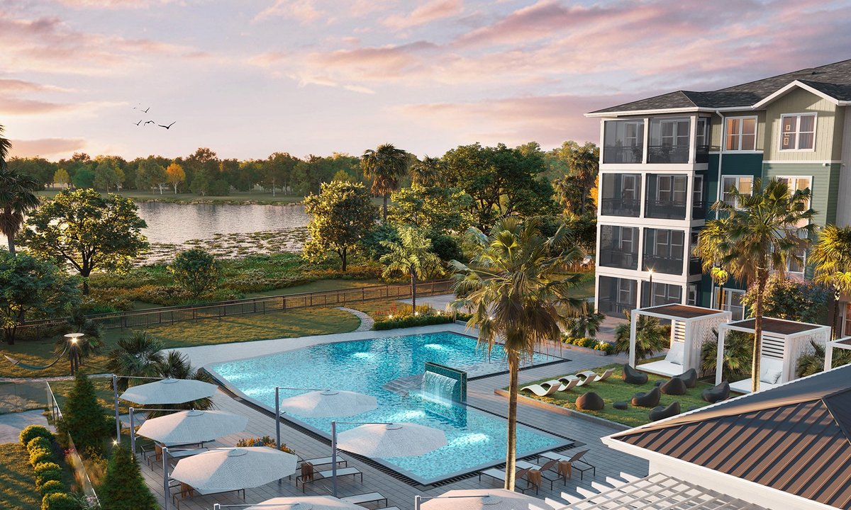 The Lake Medicine Apartments pool deck